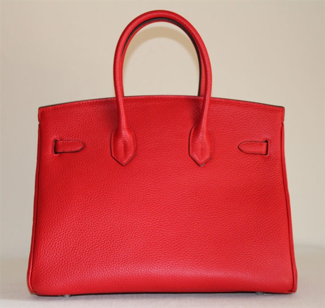 High Quality Fake Hermes Birkin Hello Kitty 35CM Togo Leather Bag Red HK0001 - Click Image to Close